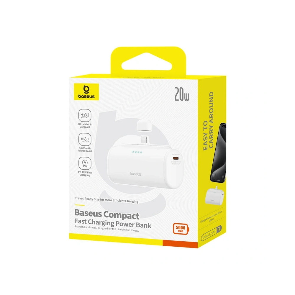 Hurtownia GSM - Powerbank OS-Baseus Compact IP 5000mAh 20W (bílý) - BSU8922 - {ean13} - Hurt