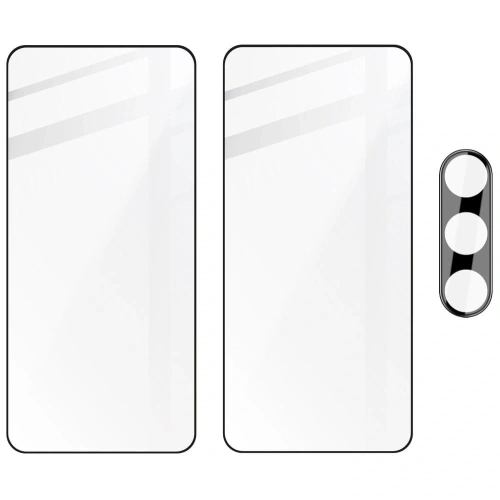 2x szkło na ekran + 1x na aparat BIZON Edge 2 Pack do Samsung Galaxy S24+ Plus