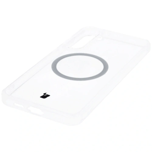 Etui z pierścieniem magnetycznym Bizon Case CrystalO do Samsung Galaxy S24 FE przezroczyste