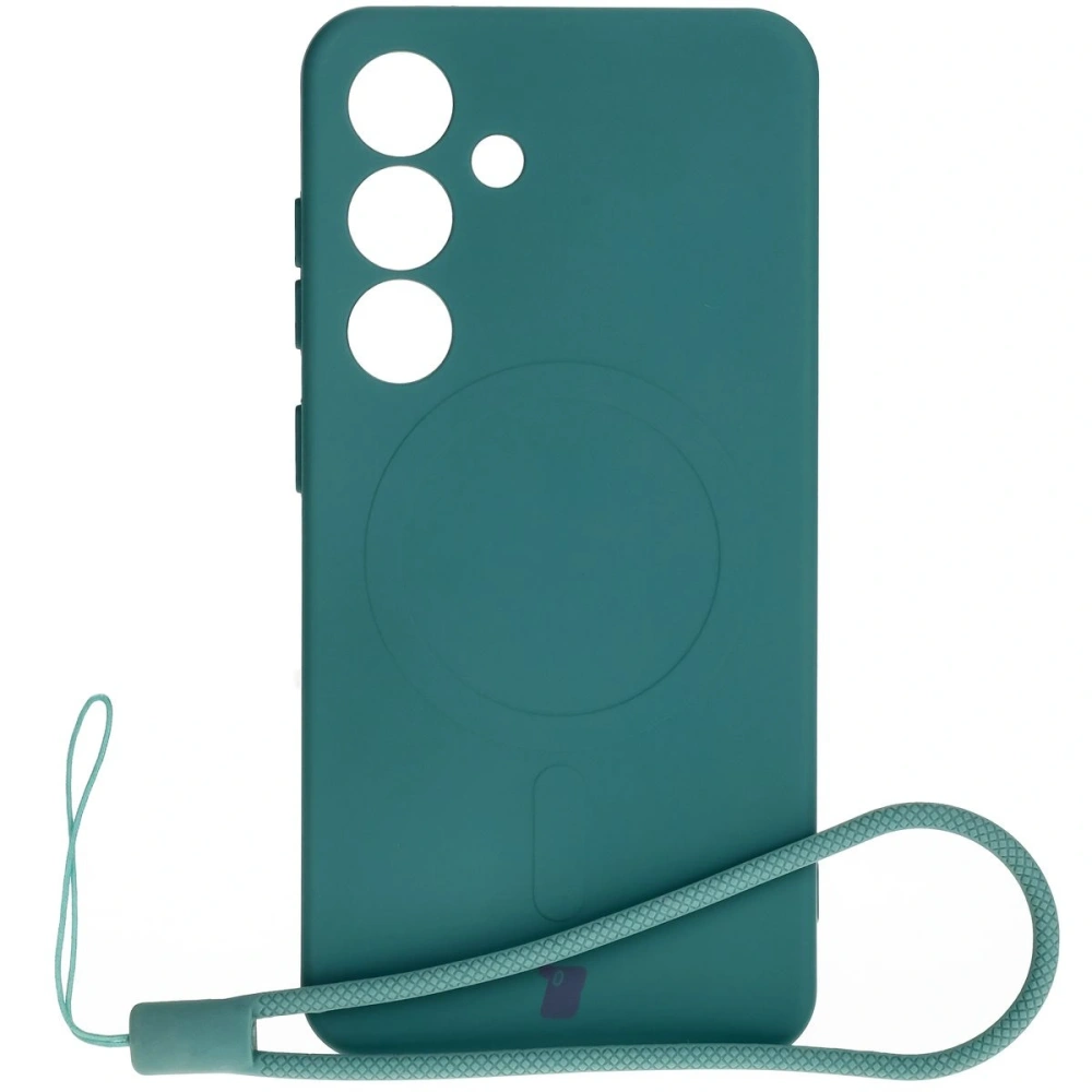 Hurtownia GSM - Silikonové pouzdro s magnetickým kroužkem Bizon Case Silicone Magnetic pro Samsung Galaxy S25 / Galaxy S24 tmavě zelené - BIZ8261 - {ean13} - Hurt