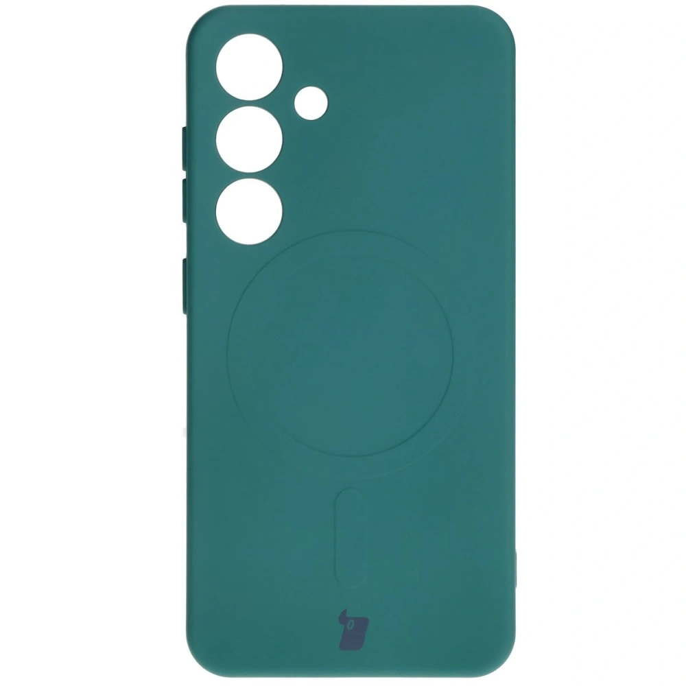 Hurtownia GSM - Silikonové pouzdro s magnetickým kroužkem Bizon Case Silicone Magnetic pro Samsung Galaxy S25 / Galaxy S24 tmavě zelené - BIZ8261 - {ean13} - Hurt