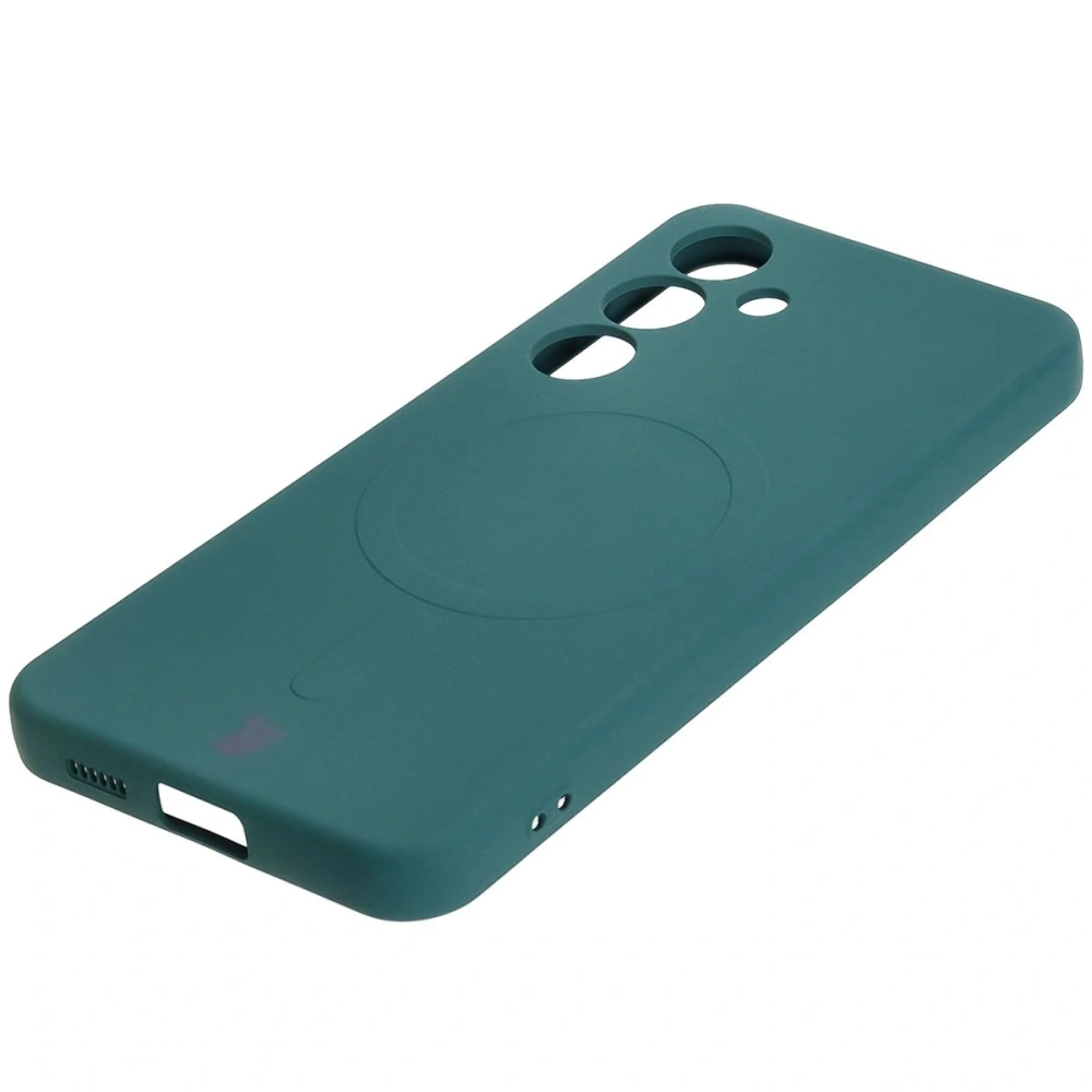 Hurtownia GSM - Silikonové pouzdro s magnetickým kroužkem Bizon Case Silicone Magnetic pro Samsung Galaxy S25 / Galaxy S24 tmavě zelené - BIZ8261 - {ean13} - Hurt