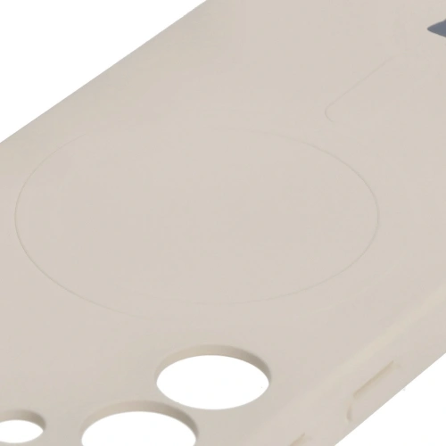 Silikonowe etui z pierścieniem magnetycznym Bizon Case Silicone Magnetic do Samsung Galaxy S25+ Plus / S24+ Plus beżowe