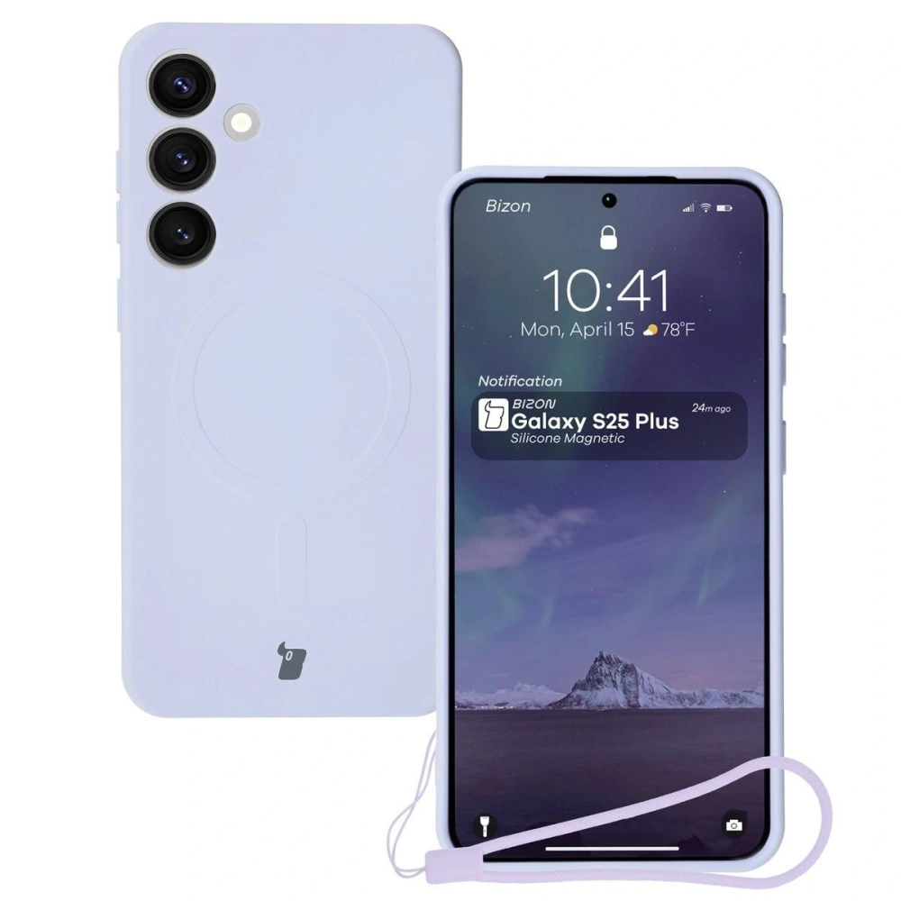 Wholesale Bizon Case Silicone Magnetic Samsung Galaxy S25+ Plus / S24+ Plus light purple - BIZ8265 - {ean13} - Hurt
