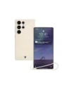 Silikonový obal s magnetickým kroužkem Bizon Case Silicone Magnetic pro Samsung Galaxy S25 Ultra béžový