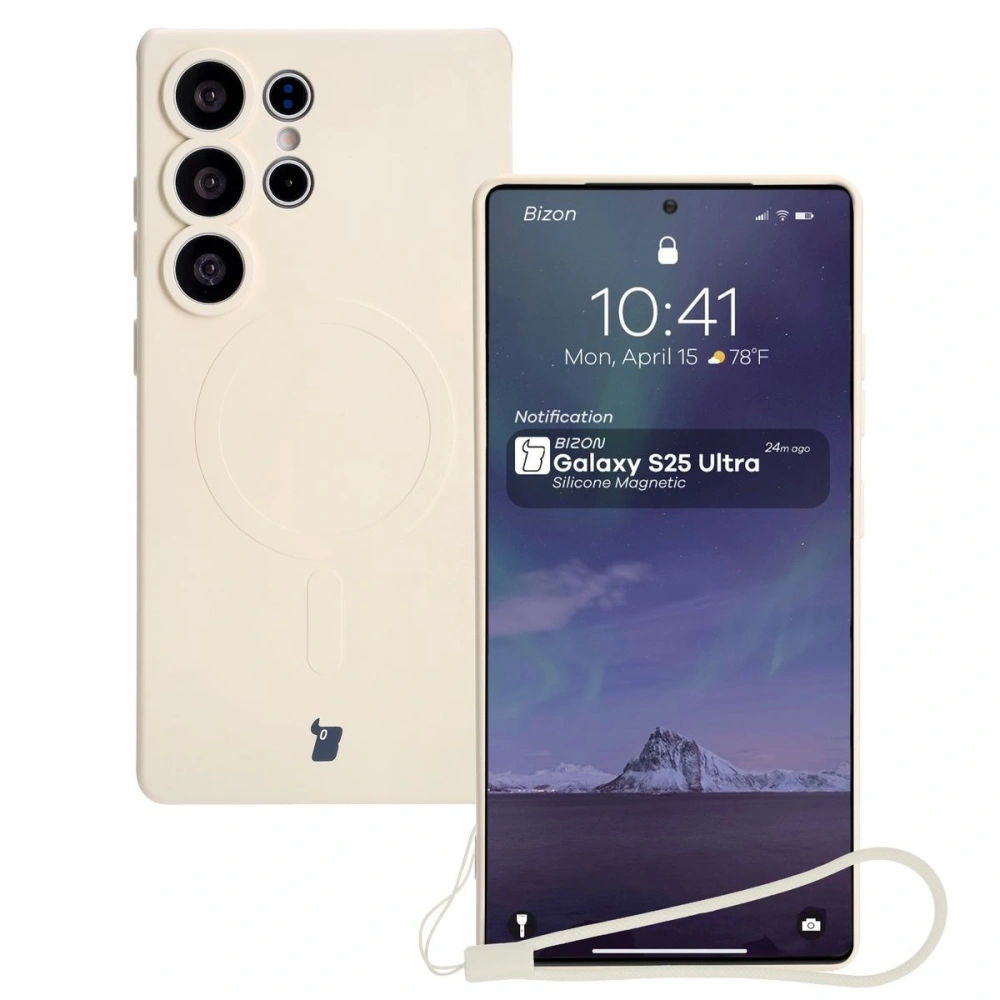 Wholesale Bizon Case Silicone Magnetic Samsung Galaxy S25 Ultra beige - BIZ8266 - {ean13} - Hurt
