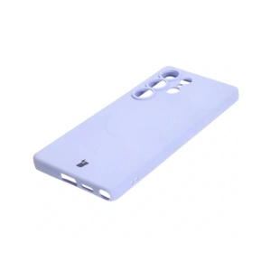 Silikonowe etui z pierścieniem magnetycznym Bizon Case Silicone Magnetic do Samsung Galaxy S25 Ultra jasnofioletowe