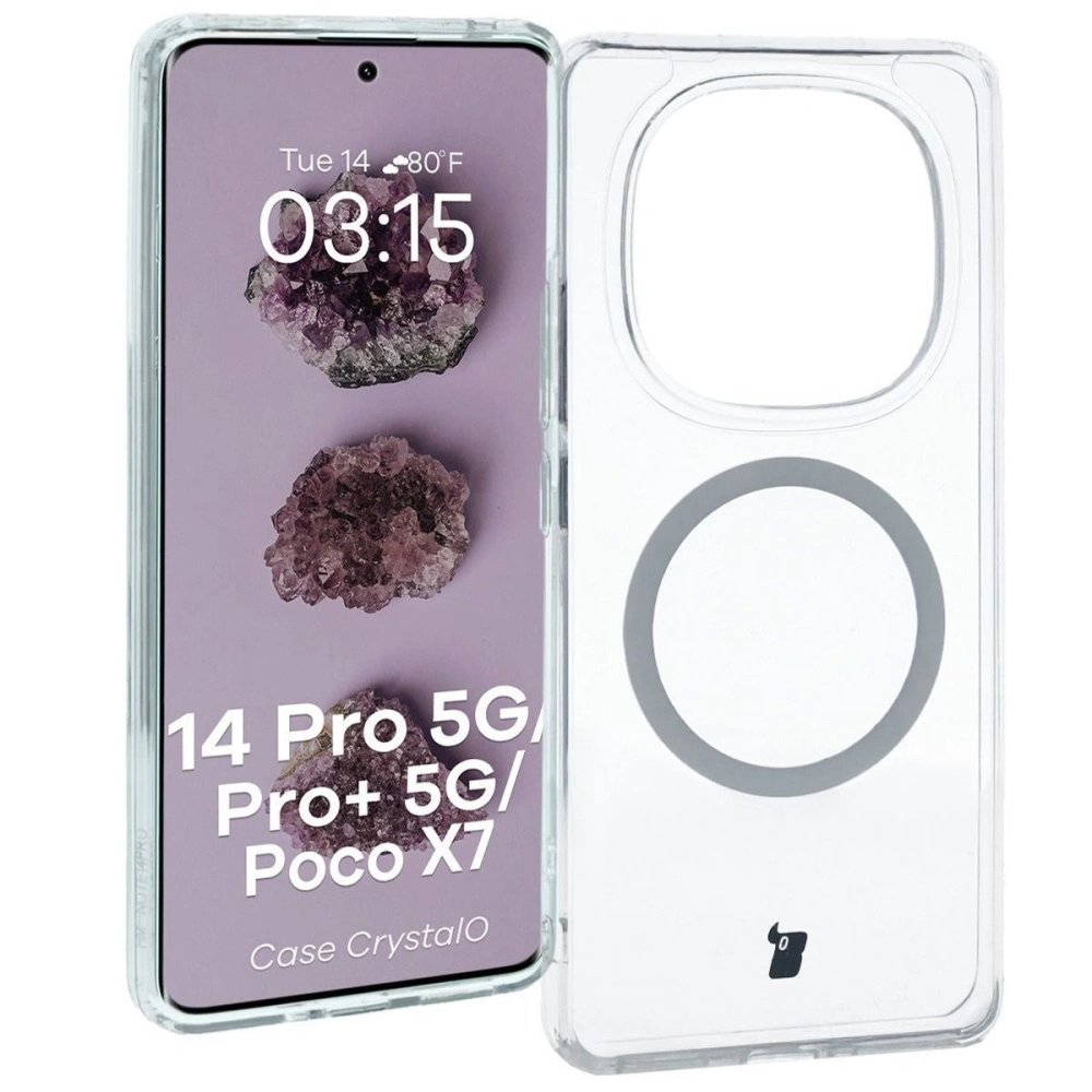 Hurtownia GSM - Etui s magnetickým kroužkem Bizon Case CrystalO pro Xiaomi Redmi Note 14 Pro 5G / 14 Pro+ 5G / Poco X7 průhledné - BIZ8268 - {ean13} - Hurt
