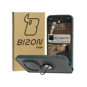 Hurtownia GSM - Etui s úchytem na prst Bizon Case Hybrid Ring pro Honor Magic7 Pro kouřové s tmavozeleným rámem - BIZ8269 - {ean13} - Hurt
