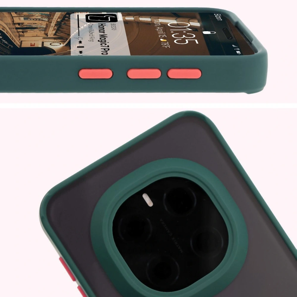 Hurtownia GSM - Bizon Case Hybrid Ring Honor Magic7 Pro sötétzöld kerettel színezve. - BIZ8269 - {ean13} - Hurt