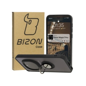 Hurtownia GSM - Pouzdro s prstovým držákem Bizon Case Hybrid Ring pro Honor Magic7 Pro kouřové s černým rámečkem - BIZ8270 - {ean13} - Hurt