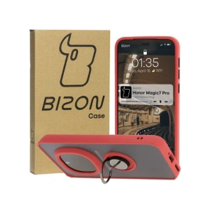 Hurtownia GSM - Etui s úchytem na prst Bizon Case Hybrid Ring pro Honor Magic7 Pro kouřové s červeným rámečkem - BIZ8271 - {ean13} - Hurt