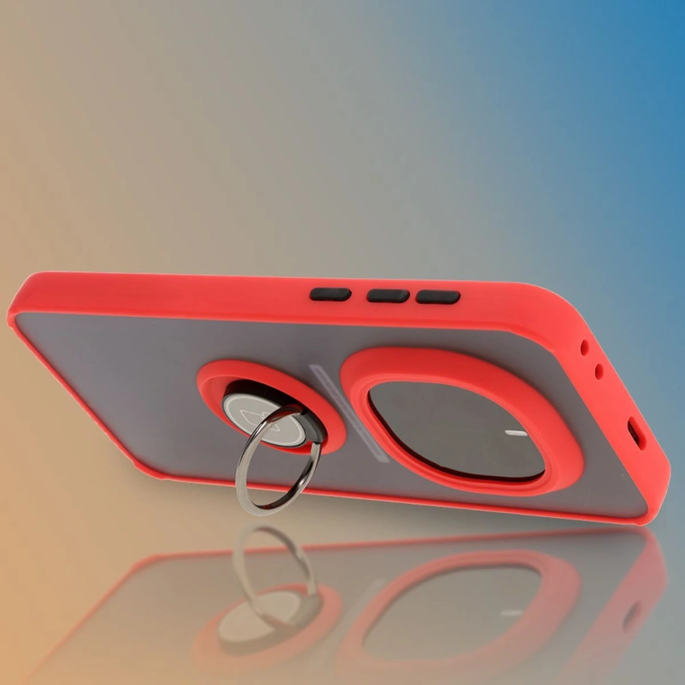 Hurtownia GSM - Etui z uchwytem na palec Bizon Case Hybrid Ring do Honor Magic7 Pro przydymione z czerwoną ramką - BIZ8271 - {ean13} - Hurt