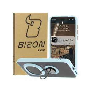 Hurtownia GSM - Pouzdro s úchopem na prst Bizon Case Hybrid Ring pro Honor Magic7 Pro kouřové s jasně modrým rámečkem - BIZ8273 - {ean13} - Hurt