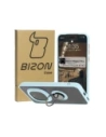 Etui z uchwytem na palec Bizon Case Hybrid Ring do Honor Magic7 Pro przydymione z jasnoniebieską ramką