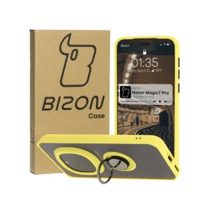 Hurtownia GSM - Etui s úchopem na prst Bizon Case Hybrid Ring pro Honor Magic7 Pro kouřové s žlutým rámečkem - BIZ8274 - {ean13} - Hurt