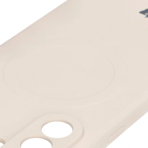 Silikonowe etui z pierścieniem magnetycznym Bizon Case Silicone Magnetic Sq do Samsung Galaxy A36 5G beżowe