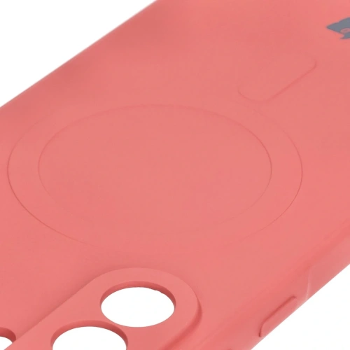 Silikonowe etui z pierścieniem magnetycznym Bizon Case Silicone Magnetic Sq do Samsung Galaxy A36 5G brudnoróżowe