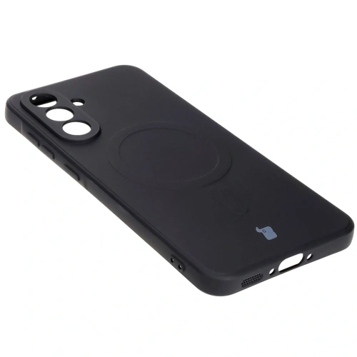 Silikonowe etui z pierścieniem magnetycznym Bizon Case Silicone Magnetic Sq do Samsung Galaxy A36 5G czarne