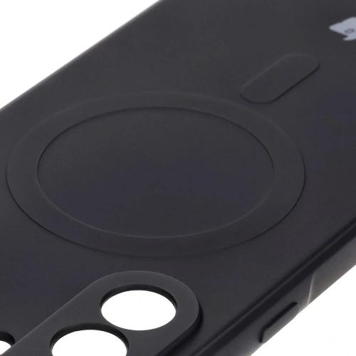 Silikonowe etui z pierścieniem magnetycznym Bizon Case Silicone Magnetic Sq do Samsung Galaxy A36 5G czarne