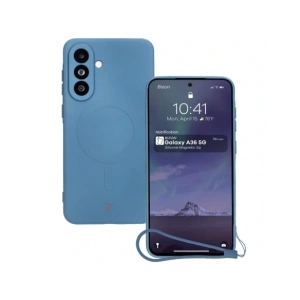 Hurtownia GSM - Bizon Case Silicone Magnetic Sq Samsung Galaxy A36 5G albastru închis - BIZ8278 - {ean13} - Hurt