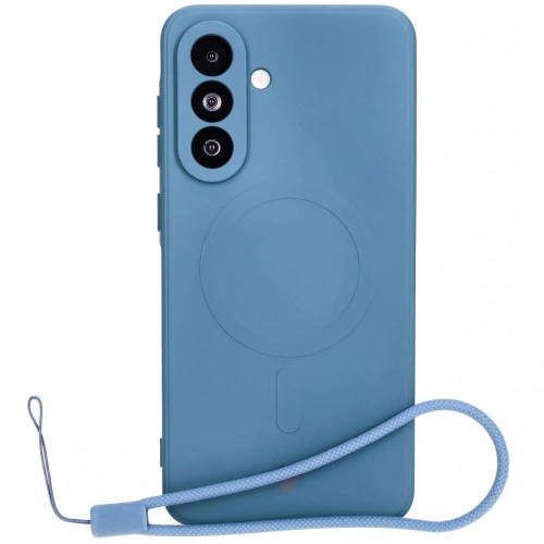 Silikonowe etui z pierścieniem magnetycznym Bizon Case Silicone Magnetic Sq do Samsung Galaxy A36 5G granatowe