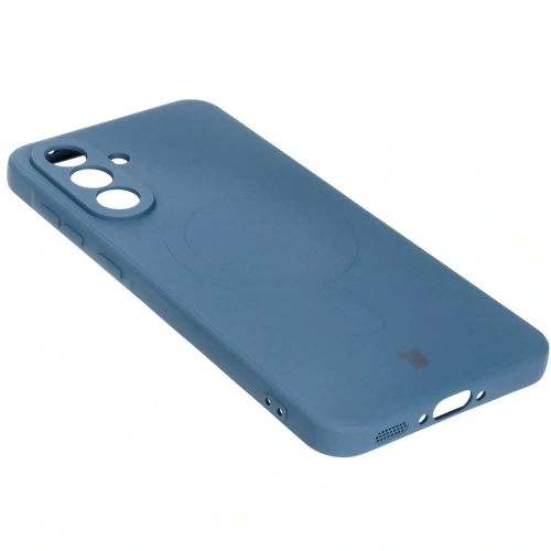 Silikonowe etui z pierścieniem magnetycznym Bizon Case Silicone Magnetic Sq do Samsung Galaxy A36 5G granatowe