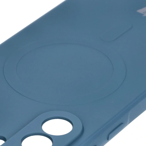 Silikonowe etui z pierścieniem magnetycznym Bizon Case Silicone Magnetic Sq do Samsung Galaxy A36 5G granatowe