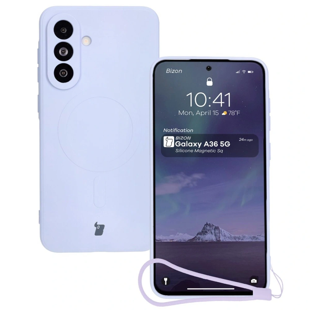 Hurtownia GSM - Bizon Case Silicone Magnetic Sq Samsung Galaxy A36 5G mov deschis - BIZ8279 - {ean13} - Hurt