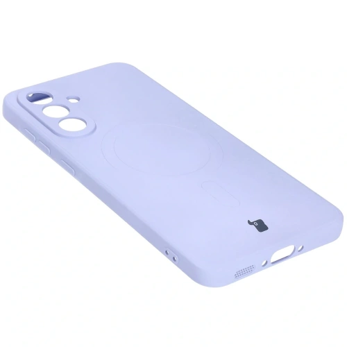 Silikonowe etui z pierścieniem magnetycznym Bizon Case Silicone Magnetic Sq do Samsung Galaxy A36 5G jasnofioletowe