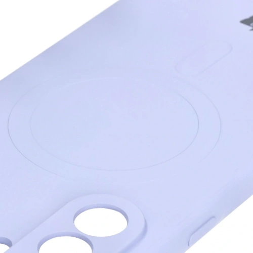 Silikonowe etui z pierścieniem magnetycznym Bizon Case Silicone Magnetic Sq do Samsung Galaxy A36 5G jasnofioletowe