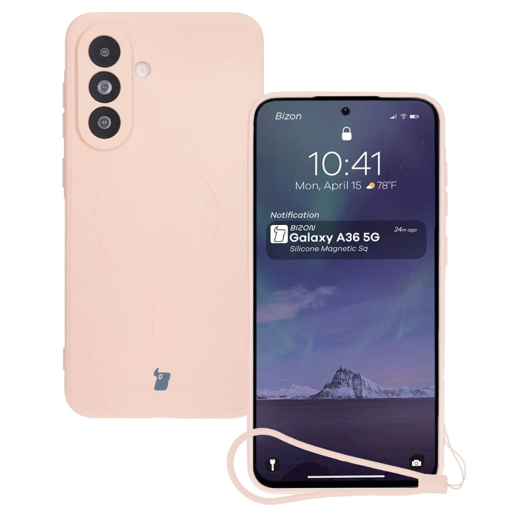 Hurtownia GSM - Caz de silicon Bizon Magnetic Sq Samsung Galaxy A36 5G roz deschis - BIZ8280 - {ean13} - Hurt