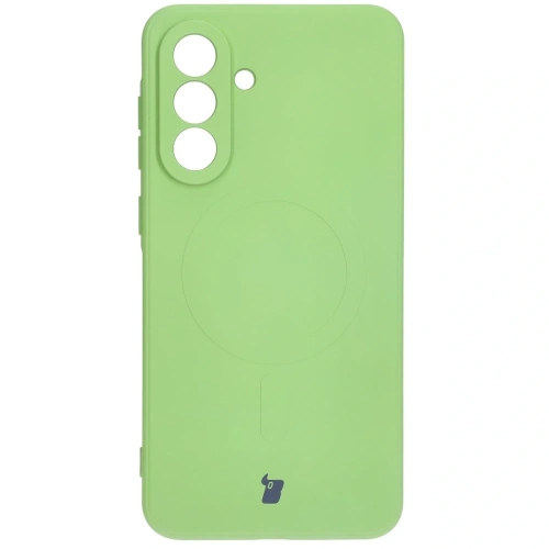 Silikonowe etui z pierścieniem magnetycznym Bizon Case Silicone Magnetic Sq do Samsung Galaxy A36 5G jasnozielone