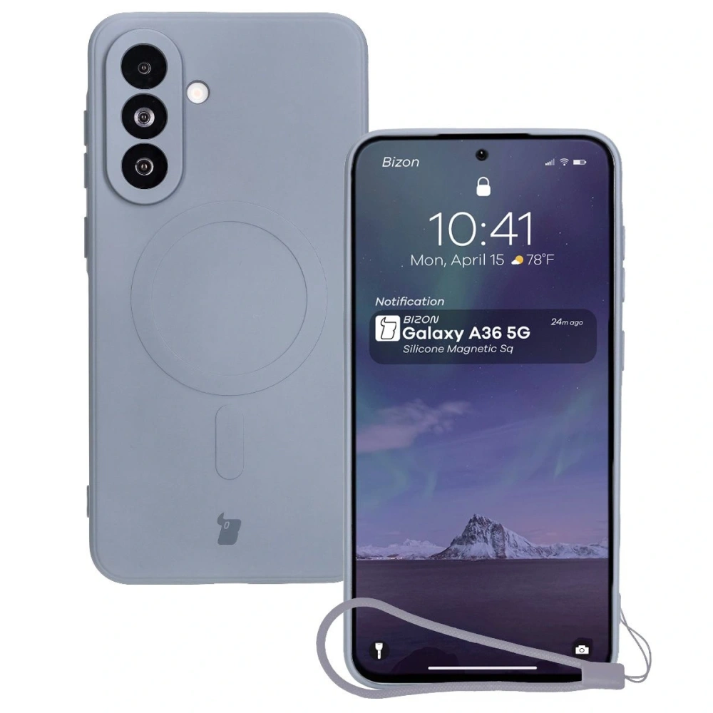 Hurtownia GSM - Silikonové pouzdro s magnetickým kroužkem Bizon Case Silicone Magnetic Sq pro Samsung Galaxy A36 5G šedé - BIZ8282 - {ean13} - Hurt