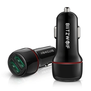 Ładowarka samochodowa Blitzwolf BW-SD5, 25W, QC 3.0, 2x USB (czarna)