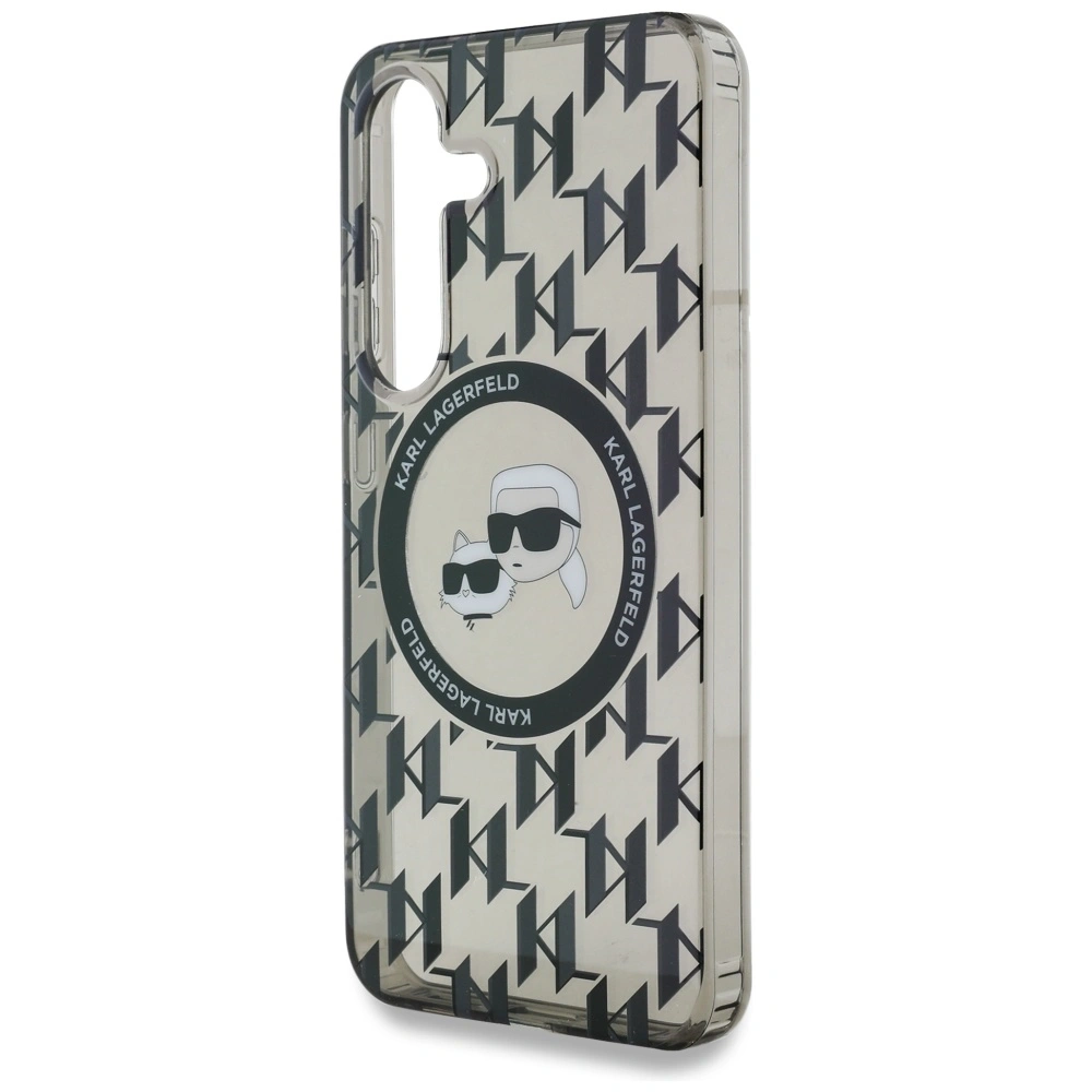 Hurtownia GSM - Etui Karl Lagerfeld Button Karl&Choupette Heads On KL Pattern MagSafe do Samsung Galaxy S25 czarny - KLD21876 - {ean13} - Hurt
