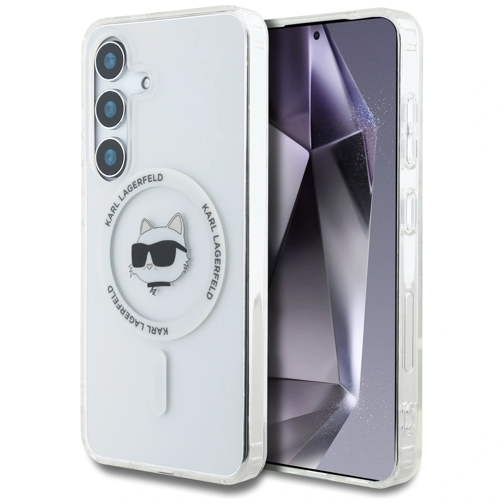 Hurtownia GSM - Karl Lagerfeld Buton Choupette cu Logo Imprimat MagSafe Samsung Galaxy S25 alb - KLD21877 - {ean13} - Hurt
