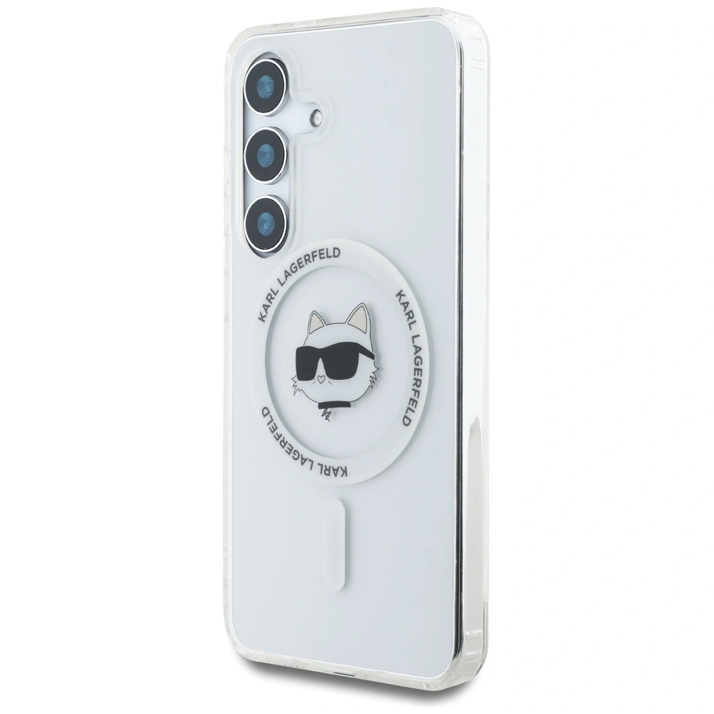 Hurtownia GSM - Karl Lagerfeld Buton Choupette cu Logo Imprimat MagSafe Samsung Galaxy S25 alb - KLD21877 - {ean13} - Hurt