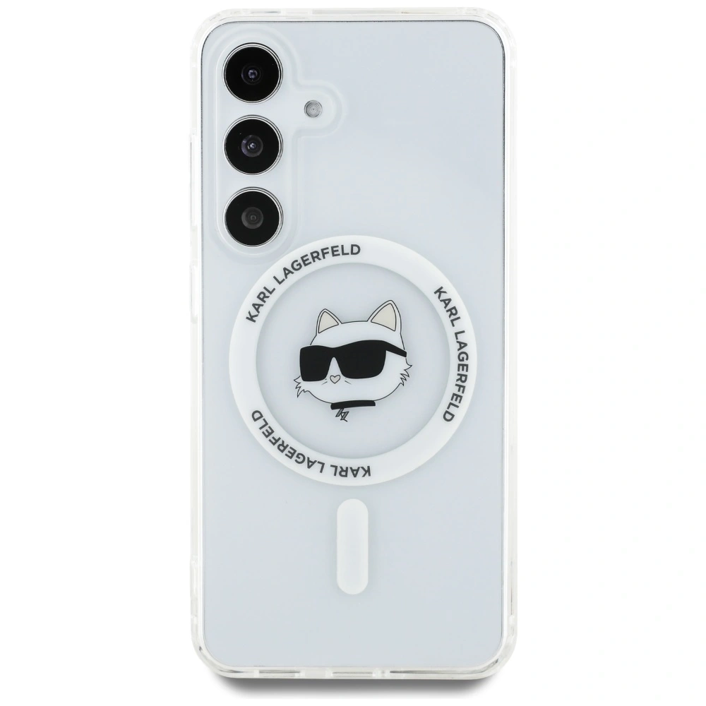 Hurtownia GSM - Karl Lagerfeld Buton Choupette cu Logo Imprimat MagSafe Samsung Galaxy S25 alb - KLD21877 - {ean13} - Hurt