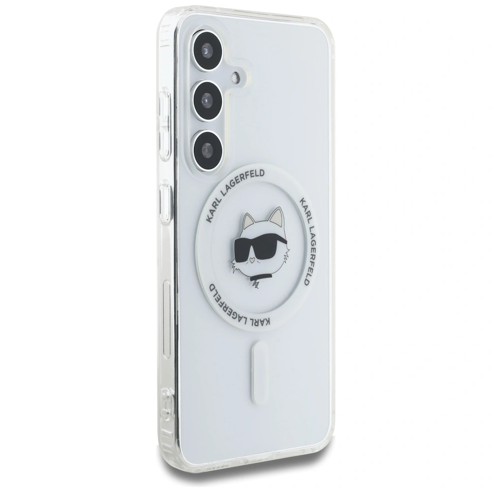 Hurtownia GSM - Karl Lagerfeld Buton Choupette cu Logo Imprimat MagSafe Samsung Galaxy S25 alb - KLD21877 - {ean13} - Hurt