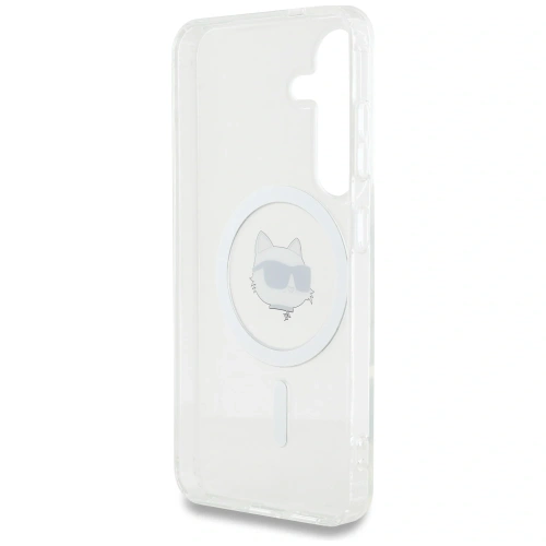 Etui Karl Lagerfeld Button Choupette Head Printed Logo MagSafe do Samsung Galaxy S25 biały