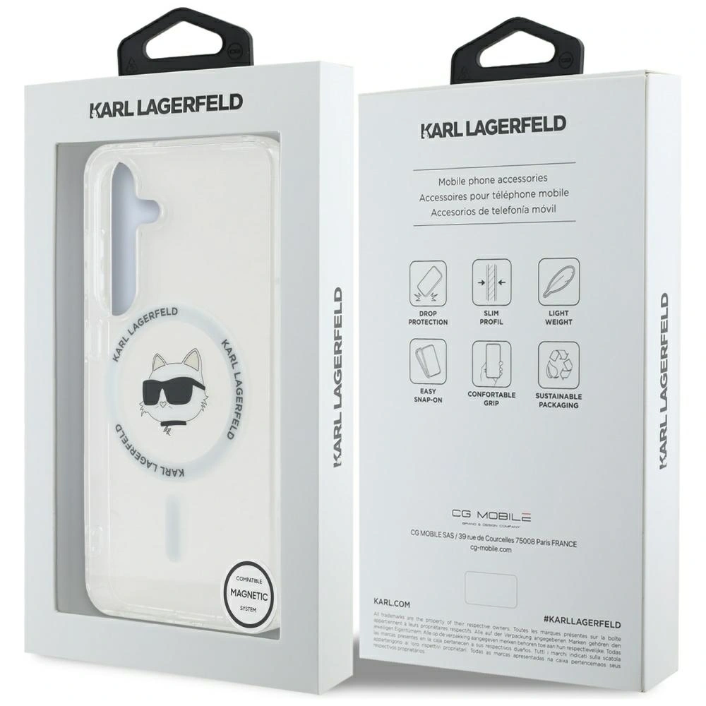 Hurtownia GSM - Karl Lagerfeld Buton Choupette cu Logo Imprimat MagSafe Samsung Galaxy S25 alb - KLD21877 - {ean13} - Hurt