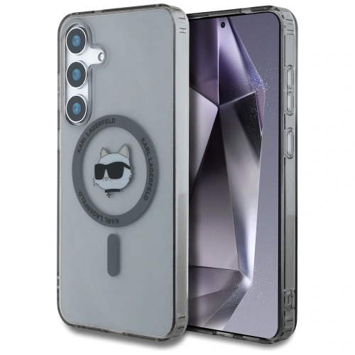 Etui Karl Lagerfeld Button Choupette Head Printed Logo MagSafe do Samsung Galaxy S25 czarny