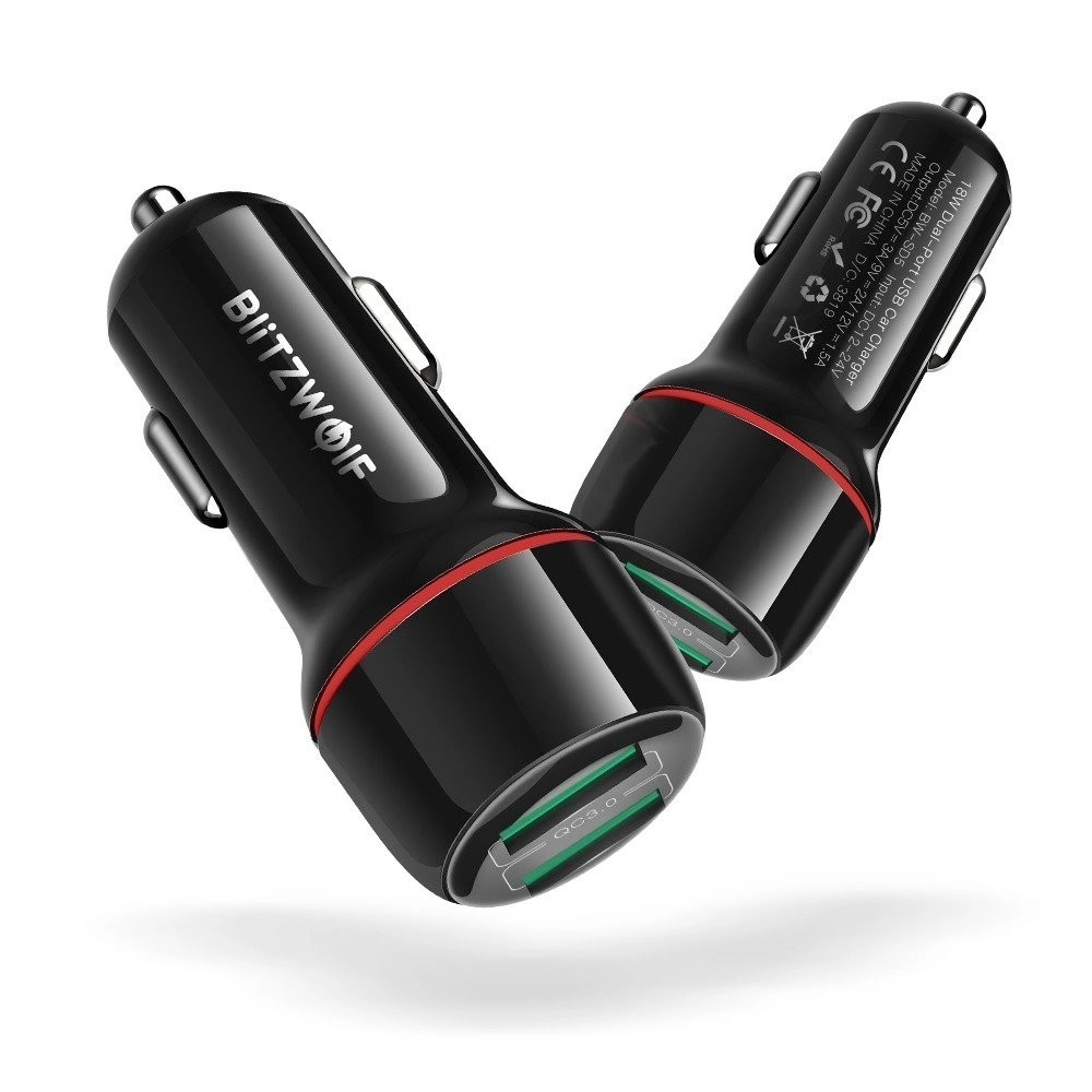 Hurtownia GSM - Ładowarka samochodowa Blitzwolf BW-SD5, 25W, QC 3.0, 2x USB (czarna) - BLZ226BLK - {ean13} - Hurt