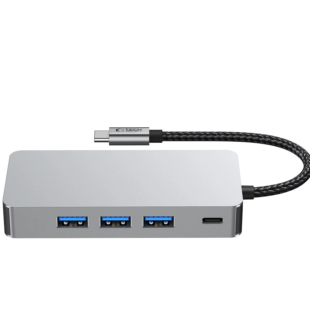 Hurtownia GSM - Tech-Protect HB05 HUB Adapter 9in1 USB-C + USB-A 2.0 + USB-A 3.0 + HDMI 4K60Hz + SD/TF + PD 100W + Ethernet RJ45 1000Mbps Space Grey - THP3863 - {ean13} - Hurt