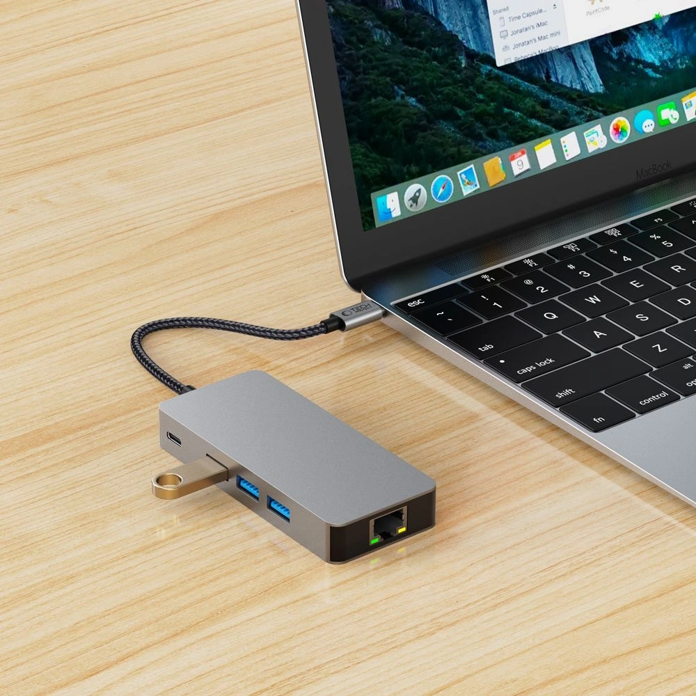 Hurtownia GSM - Tech-Protect HB05 HUB Adapter 9in1 USB-C + USB-A 2.0 + USB-A 3.0 + HDMI 4K60Hz + SD/TF + PD 100W + Ethernet RJ45 1000Mbps Space Grey - THP3863 - {ean13} - Hurt