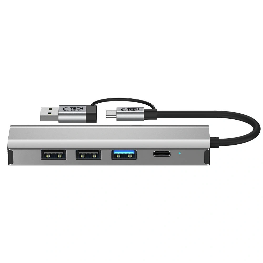 Hurtownia GSM - Tech-Protect HB03 HUB Adapter 5in1 USB-C + USB-A 2.0 + USB-A 3.0 + Ethernet RJ45 Raumgrau - THP3864 - {ean13} - Hurt