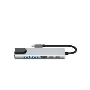 Hurtownia GSM - Tech-Protect HB02 HUB Adapter 6in1 USB-C + USB-A 2.0 + USB-A 3.0 + HDMI 4K30Hz + Ethernet RJ45 + PD 100W Space Grey - THP3865 - {ean13} - Hurt