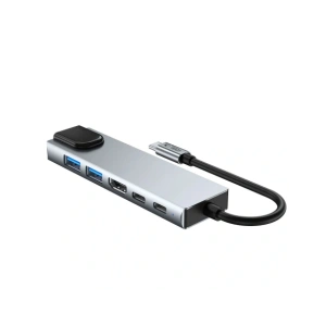 Hurtownia GSM - Tech-Protect HB02 HUB Adapter 6in1 USB-C + USB-A 2.0 + USB-A 3.0 + HDMI 4K30Hz + Ethernet RJ45 + PD 100W Space Grey - THP3865 - {ean13} - Hurt