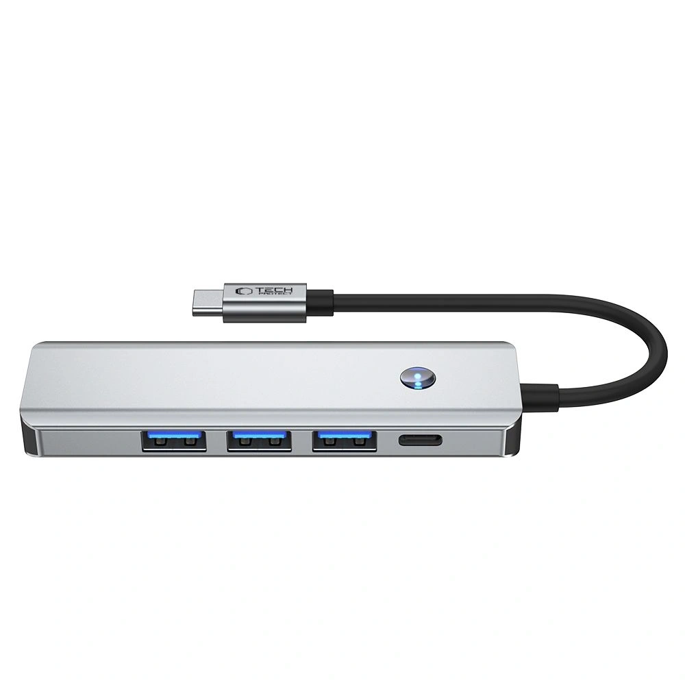 Hurtownia GSM - Adaptér Tech-Protect HB01 HUB 5in1 USB-C + USB-A 3.0 + HDMI 4K60Hz + PD 100W Space Grey - THP3866 - {ean13} - Hurt